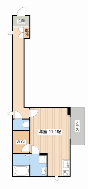 シャーメゾン サンライズ(ワンルーム/1階)の間取り写真
