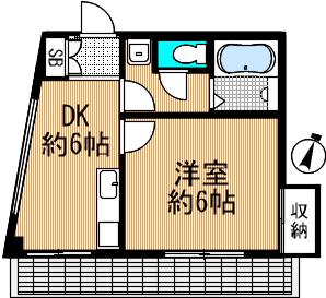 本庄南ビル(2K/6階)の間取り写真