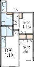PASEO都立大学 ノース(2DK/3階)の間取り写真