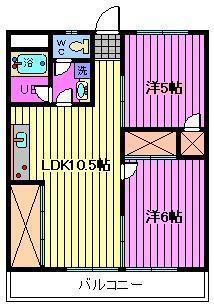 渋谷コート2号館(2LDK/1階)の間取り写真