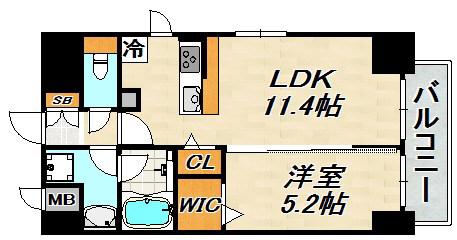PRECIOSO神戸(1LDK/8階)の間取り写真