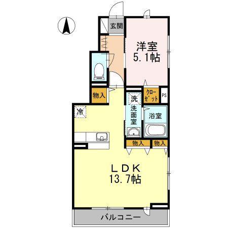 AMAPOLA ANNEX(2LDK/1階)の間取り写真