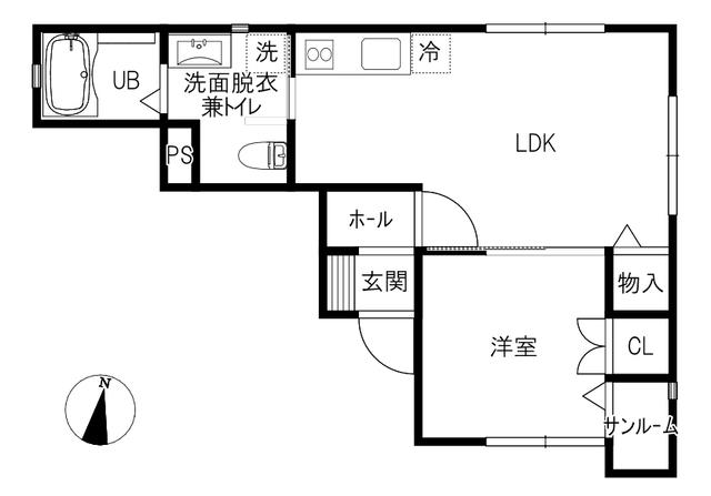 IPPO(1LDK/1階)の間取り写真