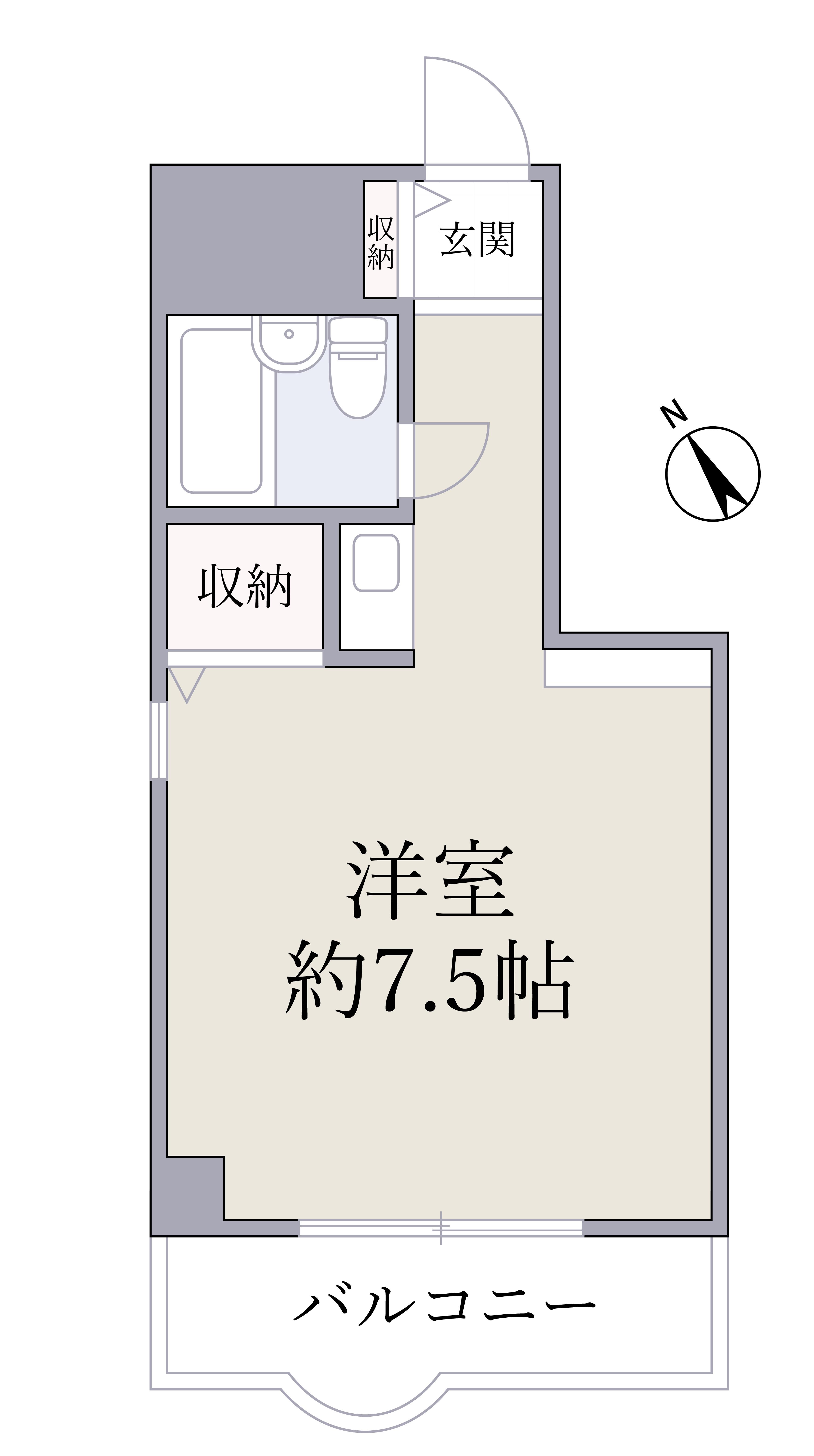 タケハイツ 3A(ワンルーム/3階)の間取り写真