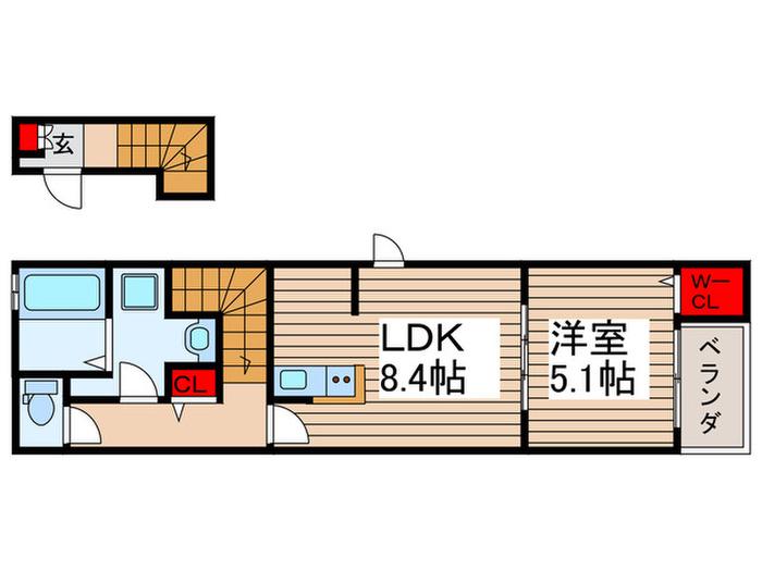 アーブル(1LDK/2階)の間取り写真