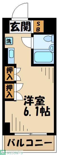 Kコート(ワンルーム/3階)の間取り写真