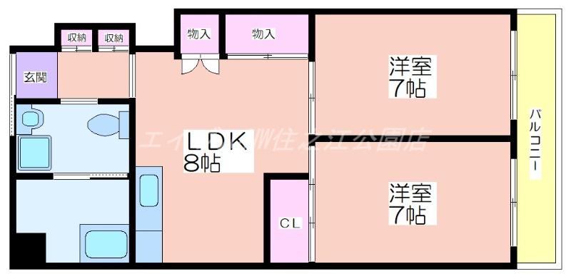 サンコーポラス南港 26号棟(2LDK/1階)の間取り写真