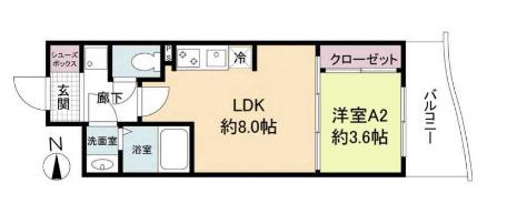 セレニテ北久宝寺(1LDK/15階)の間取り写真