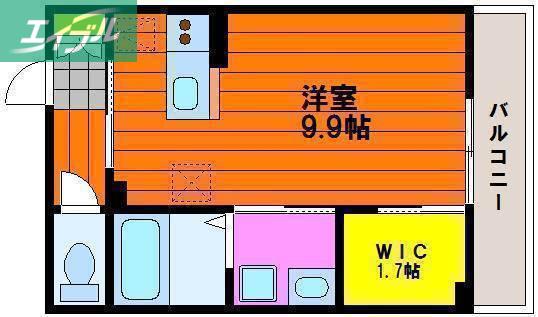 アドラシオン津島(ワンルーム/2階)の間取り写真