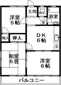 グリーンハイツ甲山(3DK/3階)の間取り写真