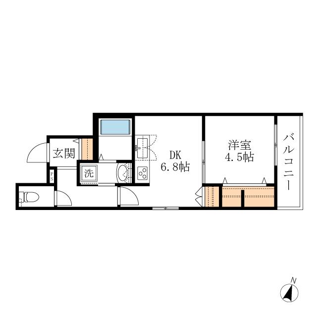 HEBEL MAISON 中野町(1DK/3階)の間取り写真