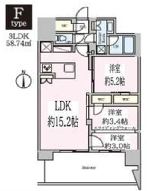 クレストコート東陽町(3LDK/10階)の間取り写真