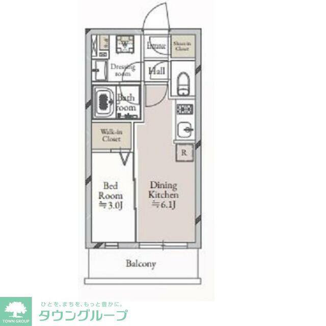 JMFレジデンス学芸大学(1DK/4階)の間取り写真