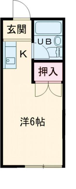 プリンスハイツ(ワンルーム/1階)の間取り写真