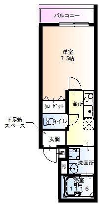 フジパレス阪急園田駅東II番館(1K/1階)の間取り写真