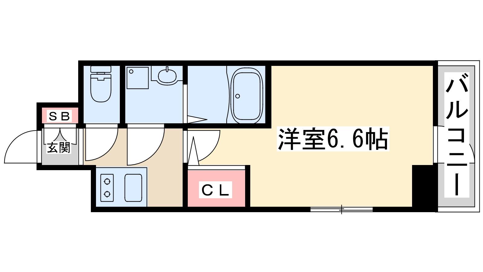 東三国NOAH(1K/7階)の間取り写真