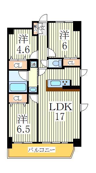 アンクレージュ(3LDK/7階)の間取り写真