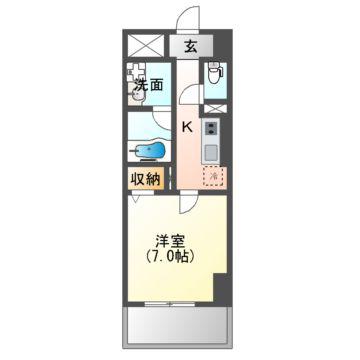 ヴェルドミール(1K/8階)の間取り写真