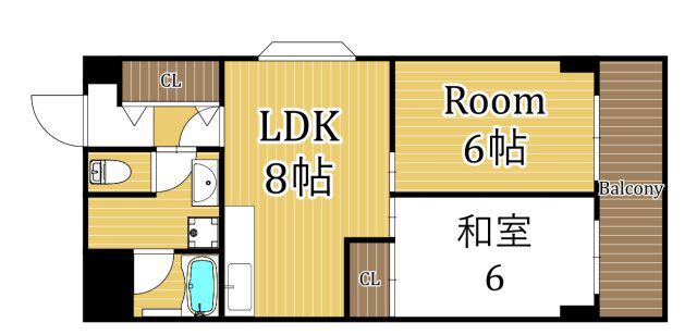 グリーンプラザマンション(2LDK/4階)の間取り写真