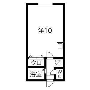 ポプラ11(ワンルーム/2階)の間取り写真