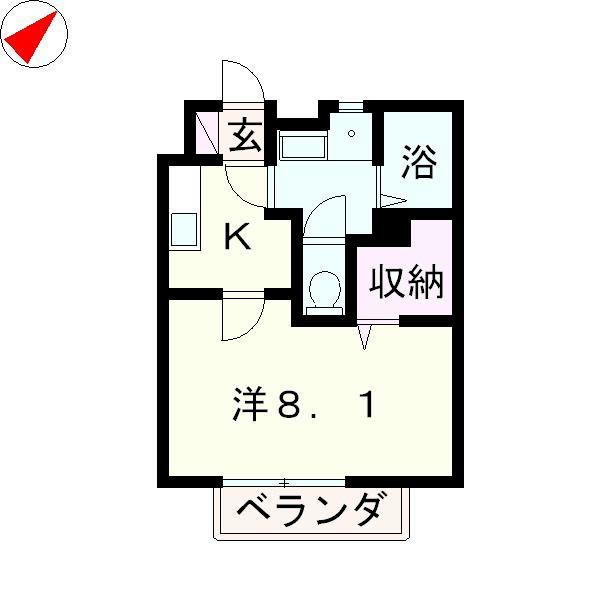 アーバンプロムナード2B(1K/1階)の間取り写真