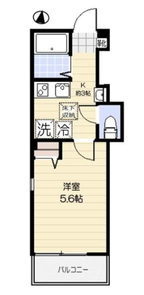 ベレッツァ中板橋(1K/1階)の間取り写真