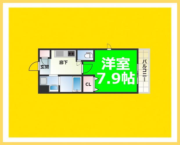 LIVIAZ NAMBA RENOM(1K/2階)の間取り写真