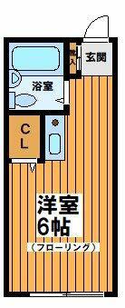 アスペンハイム(ワンルーム/1階)の間取り写真