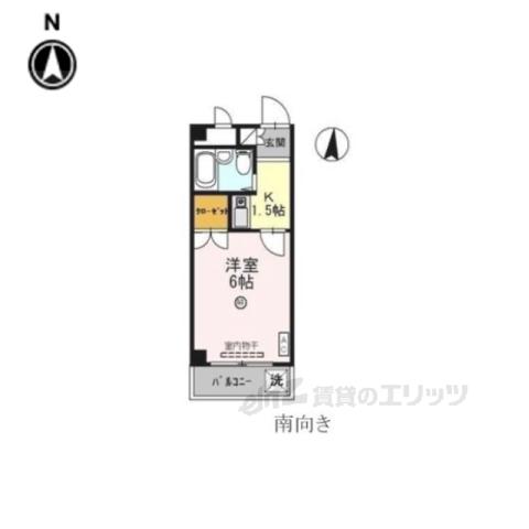 シャトー栄根Ⅱ(1K/4階)の間取り写真