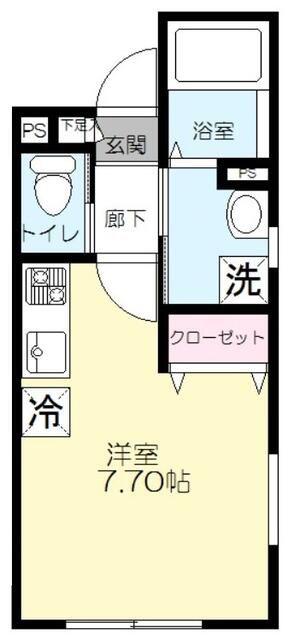 クレアージュ航空公園(ワンルーム/1階)の間取り写真