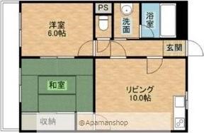中島コーポラス(2LDK/1階)の間取り写真