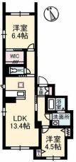 グランブーケA棟(2LDK/1階)の間取り写真