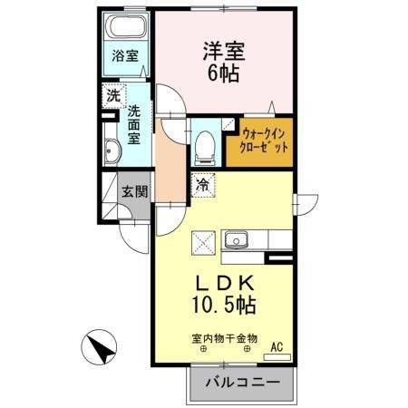 コモライズ新井田西C・D(1LDK/1階)の間取り写真