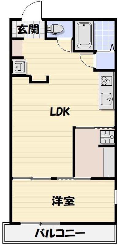 LIKE作草部2ND(1LDK/3階)の間取り写真