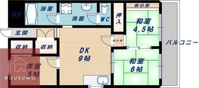 利倉西第一(3DK/2階)の間取り写真