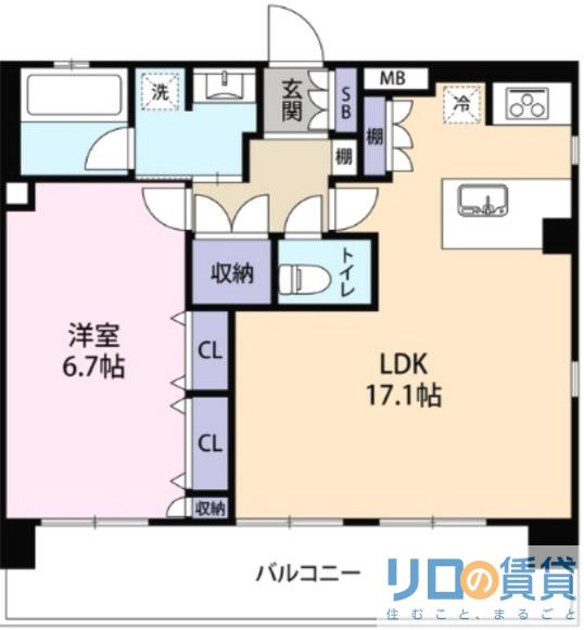 CITYLIFE新大阪LAVENIR(1LDK/5階)の間取り写真