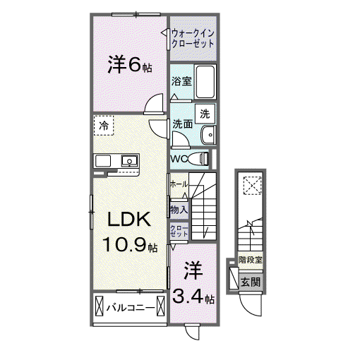 REGALEIRA(2LDK/2階)の間取り写真