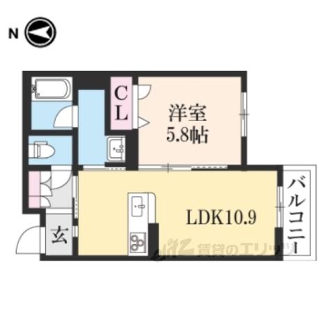アンビシア(1LDK/2階)の間取り写真