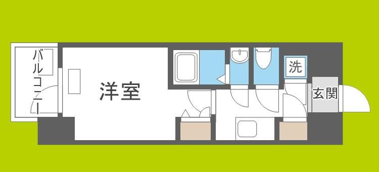 ファーストフィオーレ新町ファジスタ(1K/3階)の間取り写真