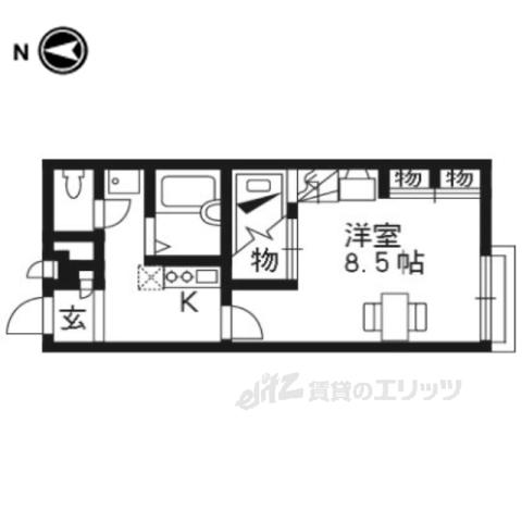 レオパレスKIZUGAWA(1K/2階)の間取り写真