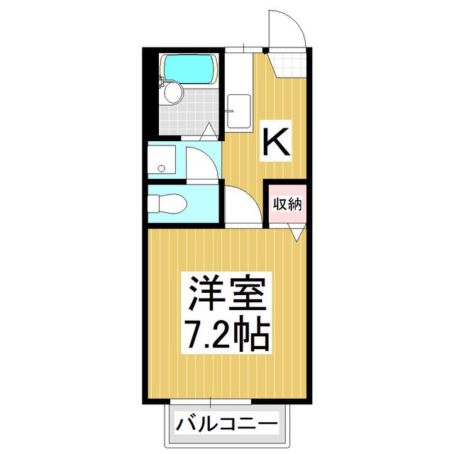 フレグランス ランド D(1K/2階)の間取り写真