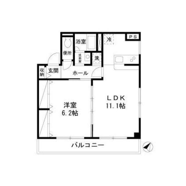 新幸マンション(1LDK/2階)の間取り写真