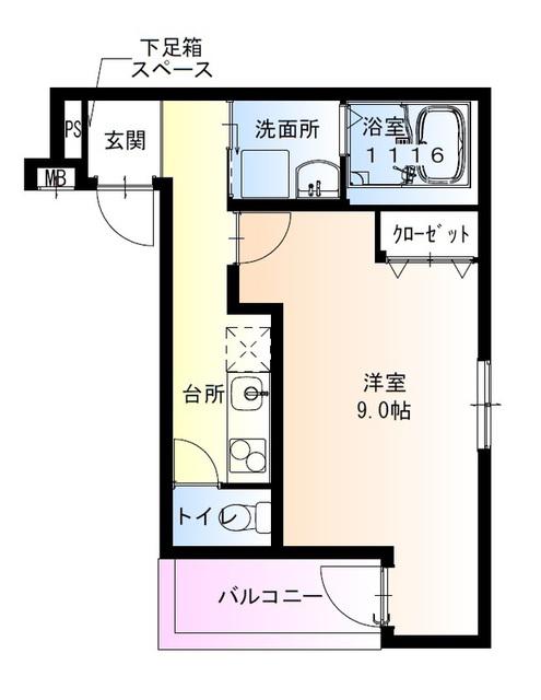 フジパレス北野田I番館(1K/3階)の間取り写真