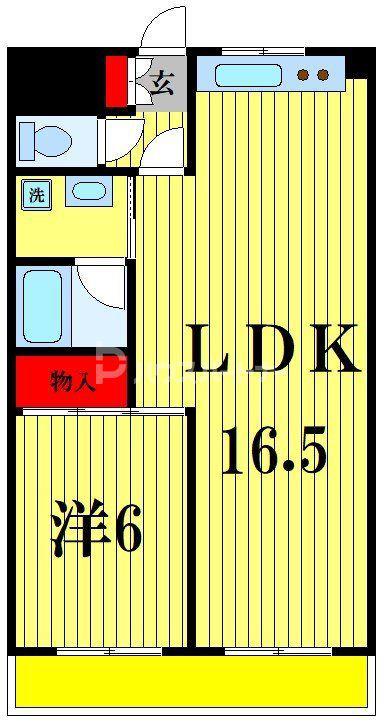 メゾンリヴィエール小金(1LDK/5階)の間取り写真