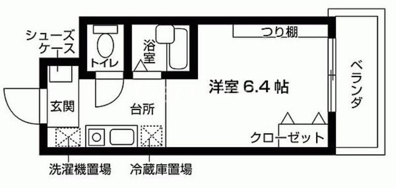 キャッスル北沢新大阪(ワンルーム/7階)の間取り写真
