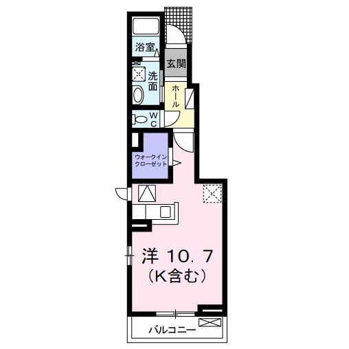 クロスハーバーIII(ワンルーム/1階)の間取り写真