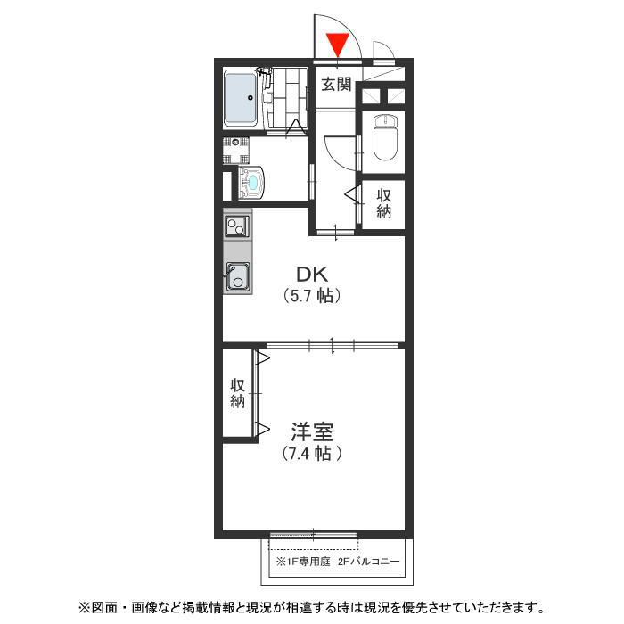 プレシャスI(1DK/1階)の間取り写真