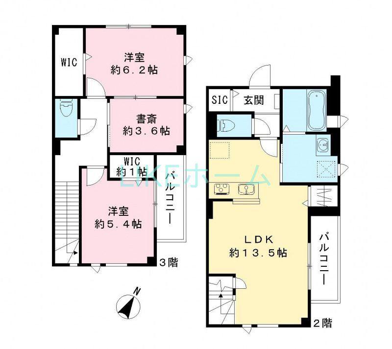 ピノシークル(3LDK/2階)の間取り写真
