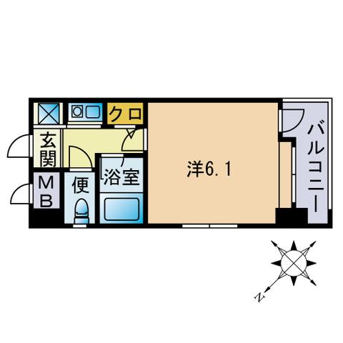 ピュアドーム博多アクティオ(1K/3階)の間取り写真