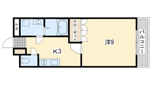 メゾン・ド・ロータス(1K/2階)の間取り写真